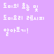 도미의 효능 및 도미요리 레시피