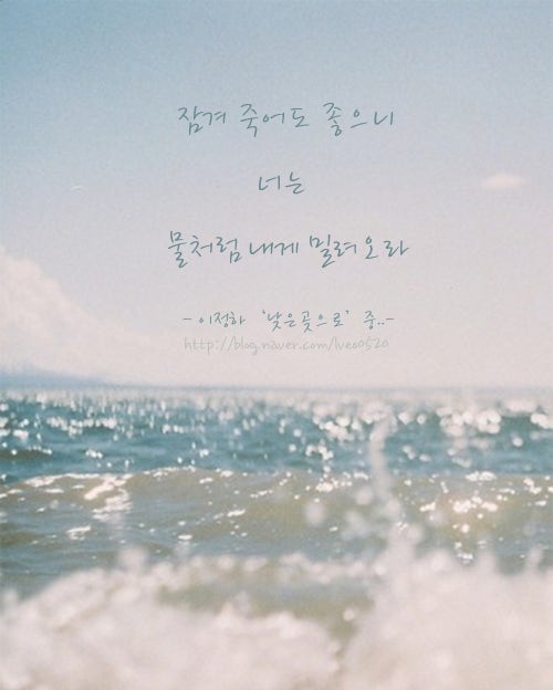 좋은 시 구절,이정하 낮은곳으로