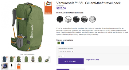Pacsafe 65l new arrivals
