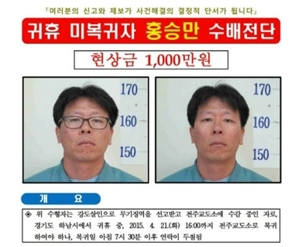  무기수 홍승만의 잠적후 몇일만에 변사체로 발견..