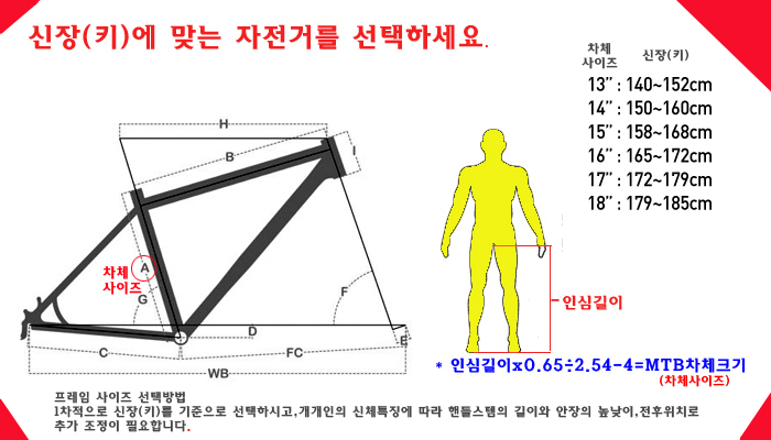 자전거 사이즈 16인치 173센치