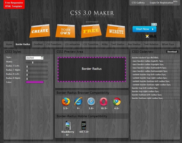 CSS3를 코드를 생성해주는 사이트 "css3maker" CSS3를 코드를 생성해주는 사이트 "css3maker"