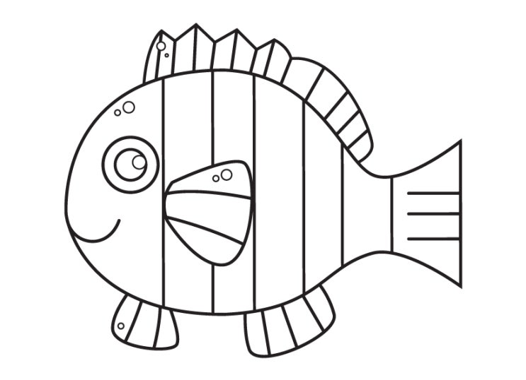 물고기 색칠공부 프린트 자료 :: 귀여운 그림 도안 : 네이버 블로그
