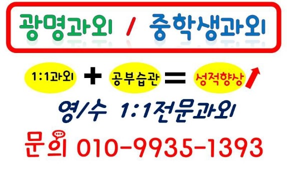  광명중학생과외#2학기 내신위한 1:1 영어과외 수학과외