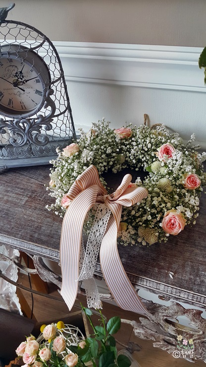 플라워클래스:: Basic-Oasis wreath(플라워리스/오아시스리스/플로리스트/꽃꽂이/꽃다발/플라워/강남구청역/기초반)