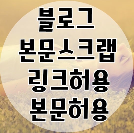 블로그 본문스크랩 / 링크허용 / 본문허용 하는법
