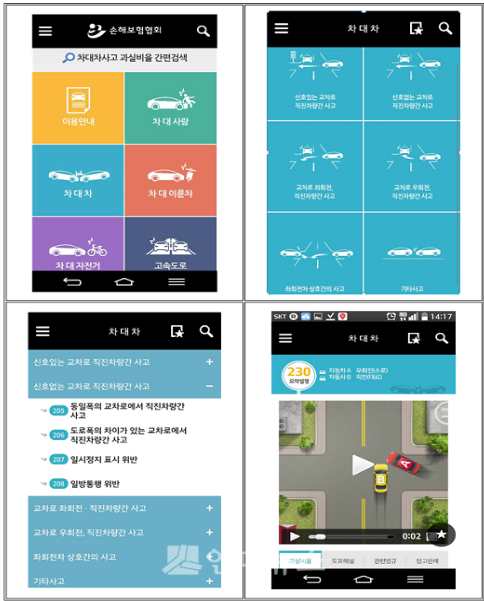 “車사고 과실비율 확인은 스마트폰 앱으로!” - 손보협회, 과실비율인정기준 앱 제작..사고유형, 동영상 등으로 확인 가능