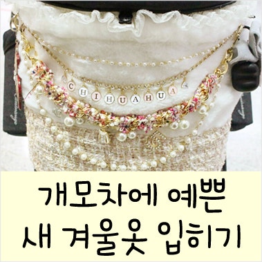 강아지유모차 개모차에 예쁜 겨울 퍼커버+체인악세사리 바꿔주기