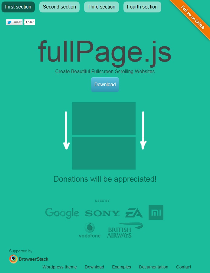 수직, 수평 스크롤을 모두 지원하는 fullPage.js 수직, 수평 스크롤을 모두 지원하는 fullPage.js