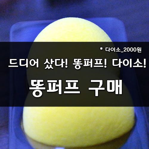  다이소 똥퍼프! 나도 샀다. 똥퍼프! 똥똥퍼프!