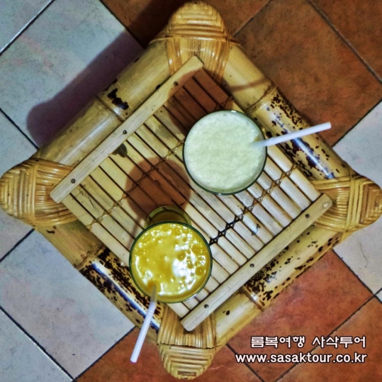  롬복 신혼여행)생과일 쥬스를 마셔보아요!