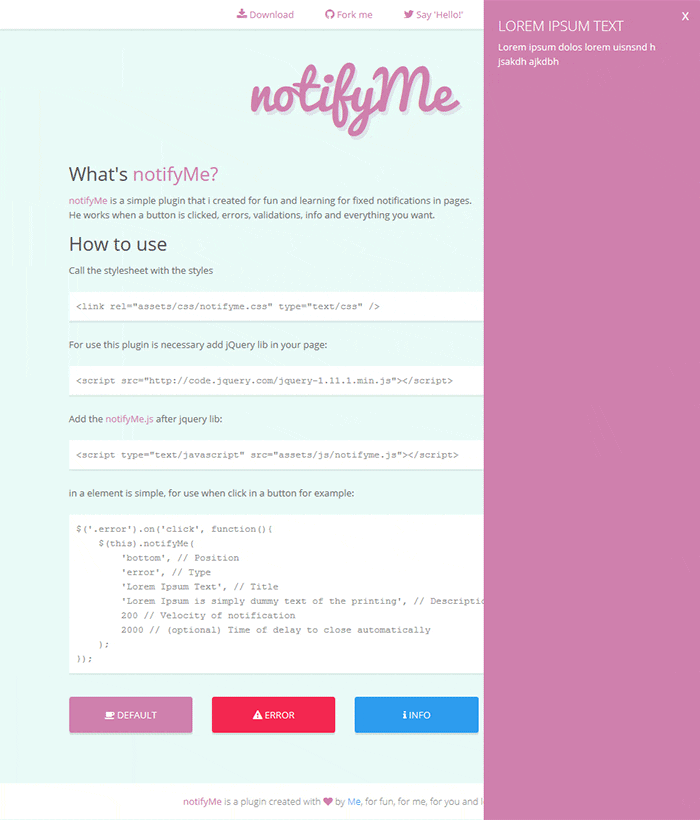 상하좌우에서 알림창 효과 norifyme 상하좌우에서 알림창 효과 norifyme