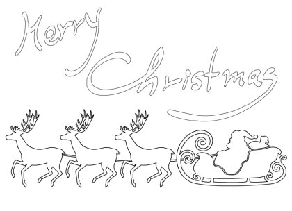 산타와 함께 있는 크리스마스 색칠 공부 페이지 순록