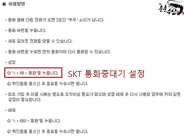 통화중대기 설정 -SK, LG, KT, 알뜰폰 통화중대기 설정법. : 네이버 블로그 통화중대기 설정 -Sk, Lg, Kt, 알뜰폰 통화중대기 설정법. : 네이버 블로그