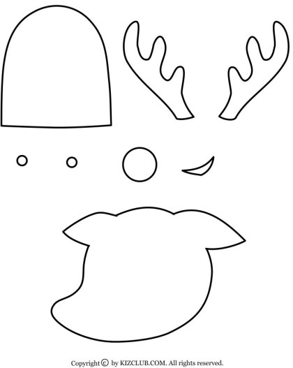 산타와 함께 있는 크리스마스 색칠 공부 페이지 순록