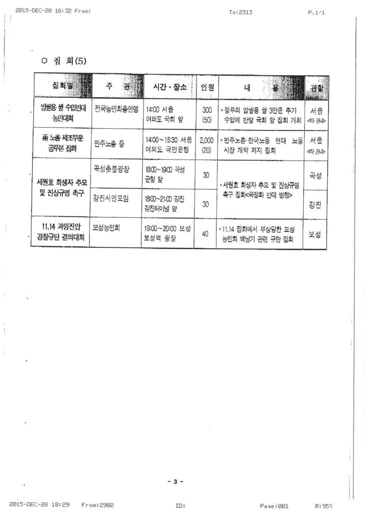 [29일] 일간 주요일정..순천시/광주광역시/전남지방경찰청/광주지방경찰청/여수시청 및 읍면....