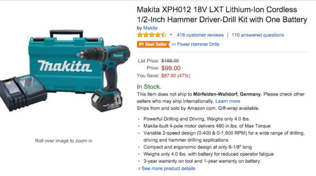 Makita XPH012 18V