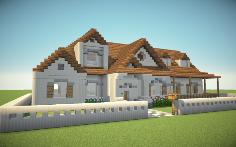 현대적인 석조 집 마인크래프트