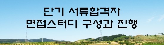  면접의 신 - 단기 서류합격자 면접 스터디 구성과 진행