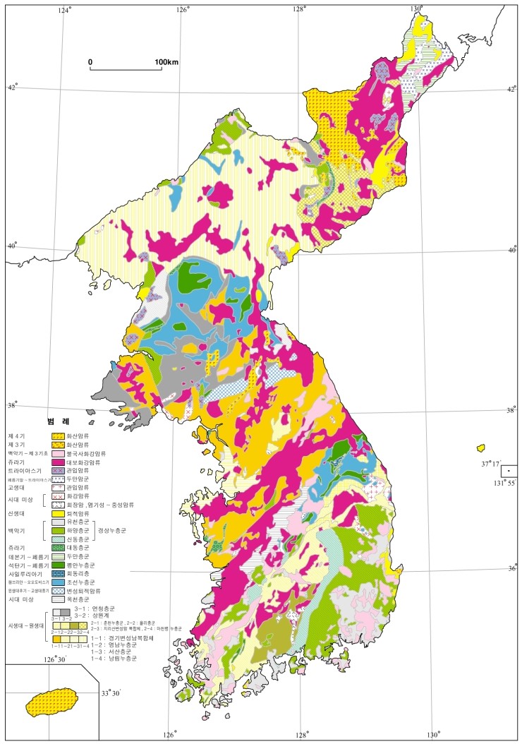 지역별 지질도 전반의 대한민국 지질도 우리나라 지질도 지역별 지질도 전반의 대한민국 지질도 우리나라 지질도