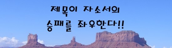  자소서의 신 - 제목이 자소서의 승패를 좌우한다