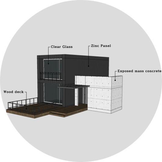 심플 모던 2층 박스주택 자연속 전원주택 3D 플랜
