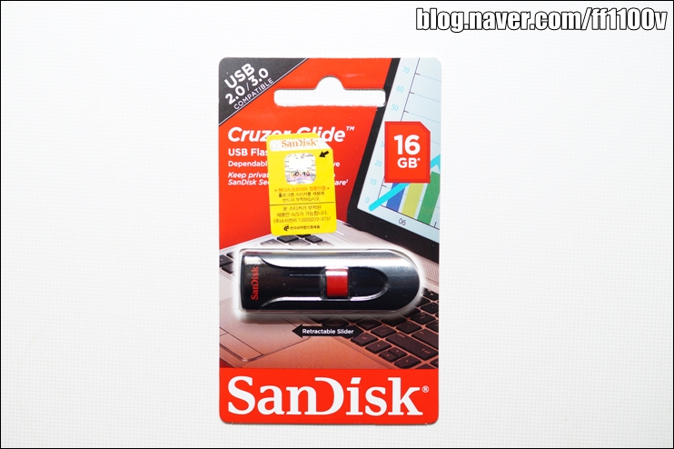 샌디스크 USB 글라이드 (Glide) Z60 16GB레드블랙