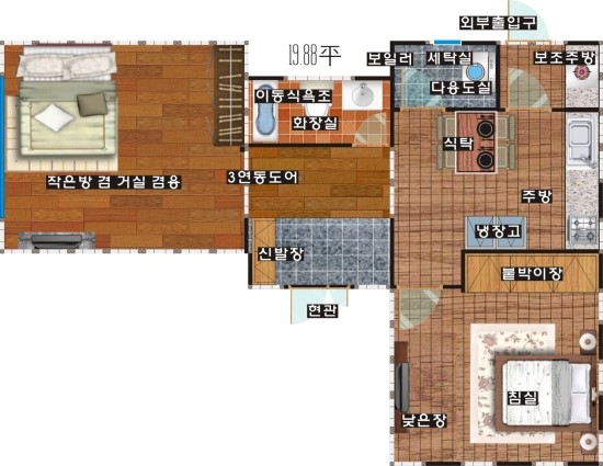 최소 최적의 소형주택 20평형 미니하우스 모듈러주택 플랜 최소 최적의 소형주택 20평형 미니하우스 모듈러주택 플랜