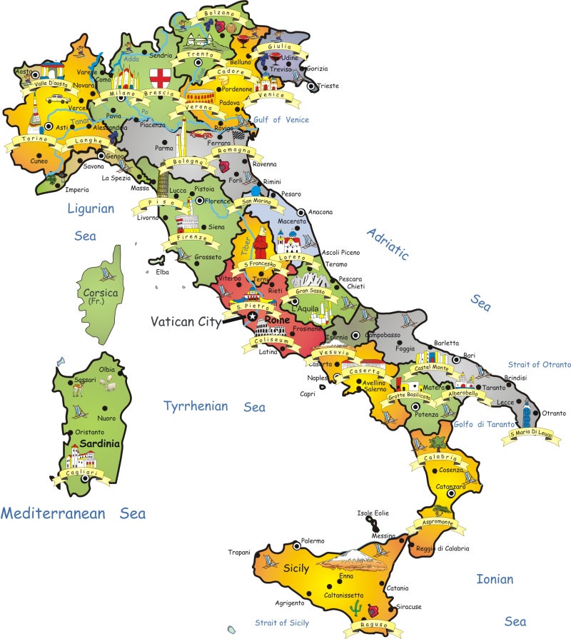 이탈리아지도(Italy Map) 여행코스, 이탈리아 철도노선, 와인, 행정구역, 시실리지도 : 네이버 블로그