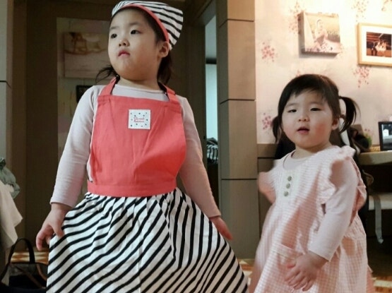 [어린이집 준비물-유아앞치마&두건 세트] 포항 모던하우스에서 저렴하고 예쁜 디자인 앞치마....
