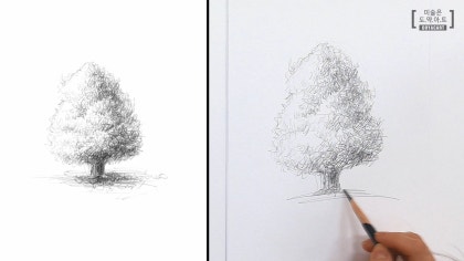 연필로 쉽게 그린 나무 그림