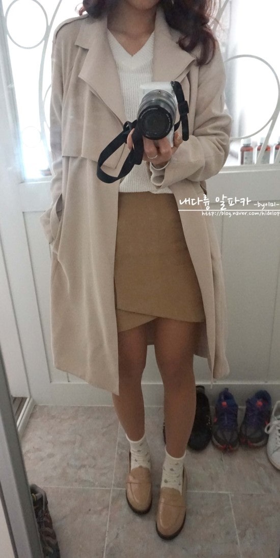 [봄트렌치코트]베이지색 봄 코트 / 오조크 코트