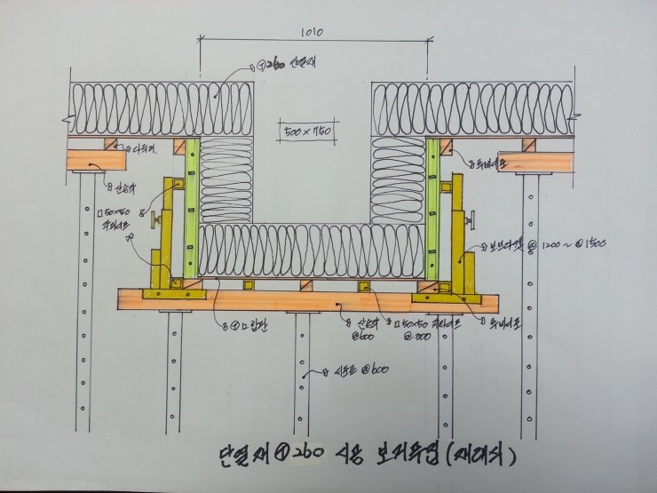 단열재 시공이 필요한 보거푸집(1층바닥,최상층) 시공 비교