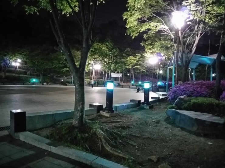  대원공원,가로등밑꽃들,아파트공원,