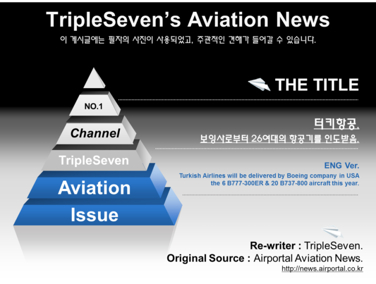  [TripleSeven/항공 소식] 터키항공, 보잉 社로부터 항공기 26여대 올해 인수.