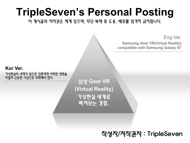  [TripleSeven/리뷰] 삼성 겔럭시(Galaxy) Gear VR with Galaxy S7.
