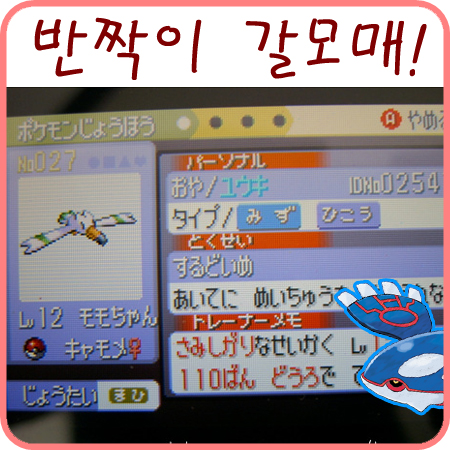  포켓몬스터 사파이어 - 색이 다른 갈모매