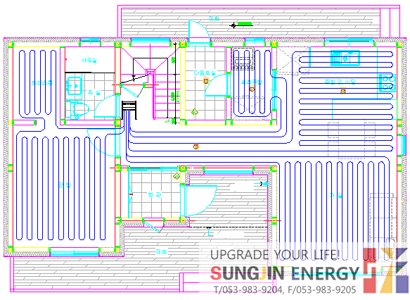 건식 난방배관 배치도 설계 작성/성진에너지