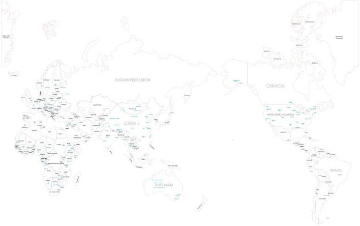 월드맵 세계지도 일러스트 파일 레이져컷팅용 CNC가공용 세계지도