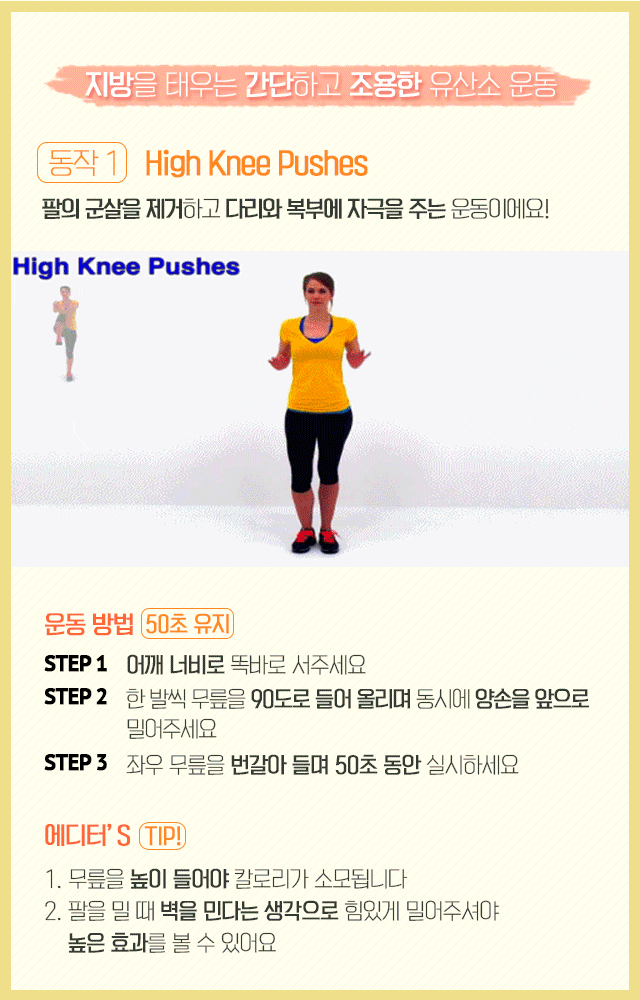 지방을 태우는 간단하고 조용한 유산소 운동 지방을 태우는 간단하고 조용한 유산소 운동