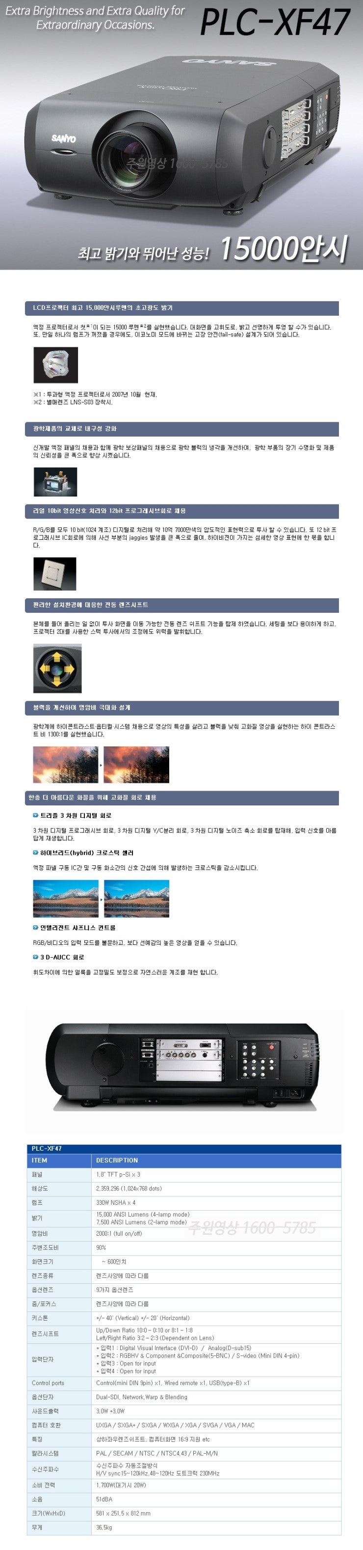 산요 프로젝터 PLC-XF47 /대강당용 15000안시 /주원영상 1600-5785 : 네이버 블로그