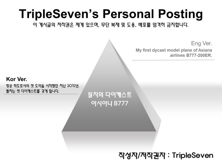  [TripleSeven/다이캐스트] 아시아나항공 B777-28E/ER HL7597 1/200.