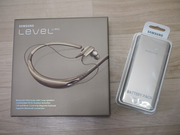  삼성페이 마일리지관 삼성전자 블루투스 헤드셋 level u pro + 급속충전 배터리팩 5200mah
