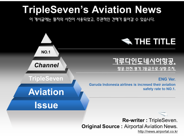 [TripleSeven/항공 소식] 가루다인도네시아항공, FAA 항공안전 등급 평가 1등급으로 상향!