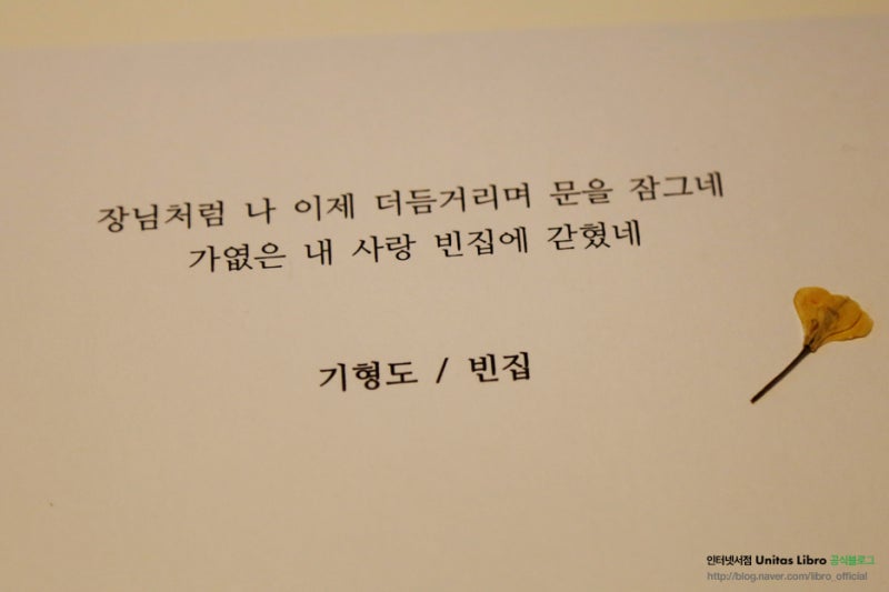 꿀팁] 한국인이 좋아하는 시 10편_좋은 시 추천, 감성 글귀 : 네이버 블로그