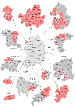 추천 여행 코스 가볼만한 곳 여행지 소개 대한민국 명소 지역별 명소 전국 지도