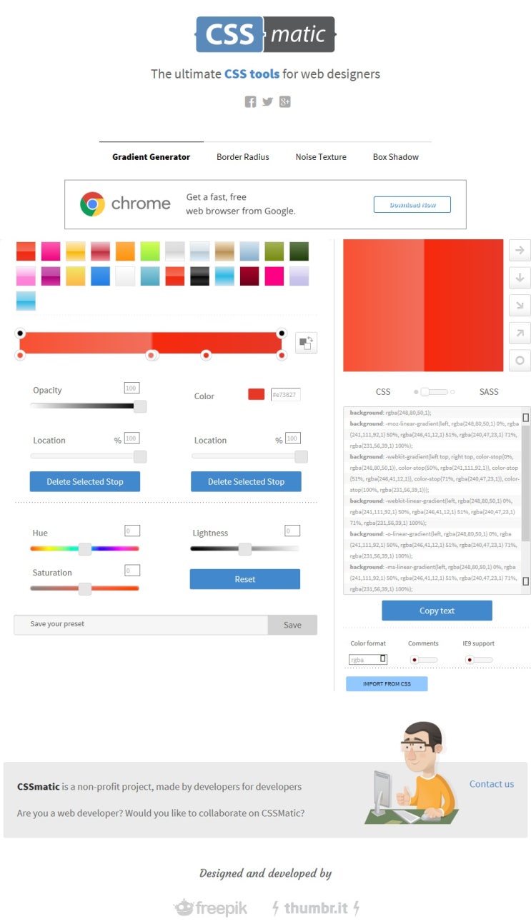 CSS Gradient Generator / Border Radius / Noise Texture / Box Shadow CSS Gradient Generator / Border Radius / Noise Texture / Box Shadow