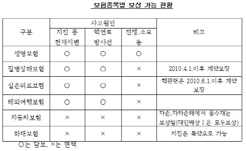 지진으로 인한 부상시 생명·상해·실손보험으로 보상 가능 지진으로 인한 부상시 생명·상해·실손보험으로 보상 가능