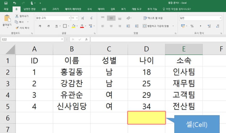  엑셀(3)-셀(Cell) 참조 및 함수