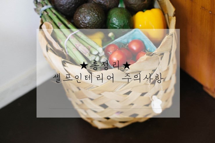  총정리 셀프인테리어 주의사항_ 알고 해야 이득이당!